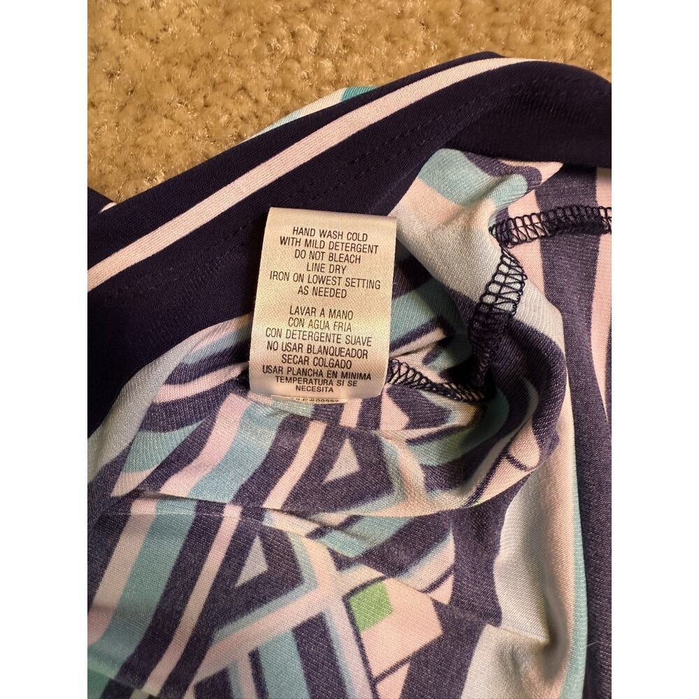 Sandra Darren Womens Size 10 Jersey Shift Dress Geometric Pattern D227 - Picture 9 of 12